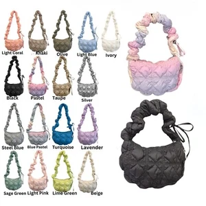 Bolso Bandolera de Hombro HZ-20012 Para Mujer Acolchado Plisado Puffer Nylon - Imagen 1 de 31