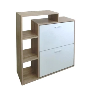 Schuhschrank Lisa Sonoma-Weiß Schuhkipper Garderobenschrank HTI-Living - Bild 1 von 2