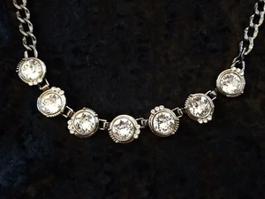 Silpada "Glamour" Swarovski Crystal Necklace Hematite Finish Statement 18" - Picture 1 of 5