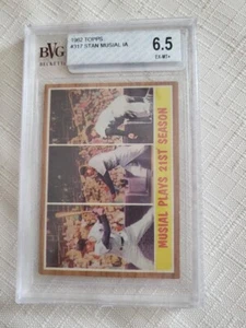 1962 Topps - #317 Stan Musial BVG 6.5 Beautiful Card! - Picture 1 of 2