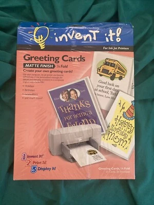 1999 Invent It!  Greeting Cards  1/4 Fold  25 Cards  26 Envelopes  Matte Finish - Image 1 of 2