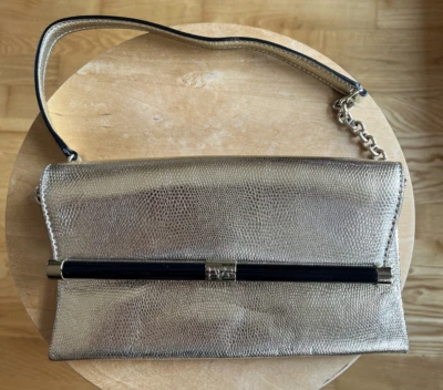 Bolso de mano Diane von Furstenberg dorado metálico clutch/hombro Foto 1 de 4