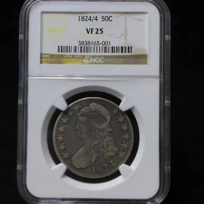 1824/4 Capped Bust Half Dollar,  NGC VF25 - Image 1 of 4
