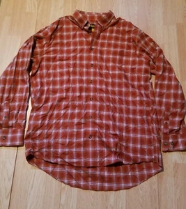 Cabelas Button Down Flannel XLT/TGG Regular Collared Red Plaid - Picture 1 of 6