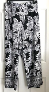 Ruby Rd. Plus Size3X Floral Geo Border Print Wide Leg Pull On Capri Pants PS2122 - Picture 1 of 7