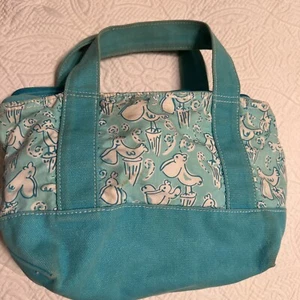 GUC Lilly Pulitzer Cotton Hand Bag - Ol' Salty (pelican), RARE! white label - Picture 1 of 9