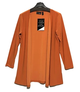 ATTITUDE by Renee Size PM Solid Orange Long Sleeve Open Cardigan - Picture 1 of 5