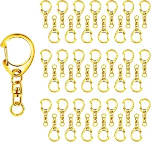 50 pcs Lobster Clasp Key, Keychain Clip, Swivel Clasps Lanyard Snap Hook, DIY... - Picture 1 of 26