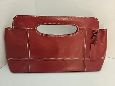 Vintage Anos 70 - Bolsa Clutch Naturalizer Cranberry Couro Genuíno - Retrô - Imagem 1 de 4