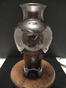 Vintage Hand Blown Caithness Vase Viking Ship Design Grey Smoke. Beautiful  - Picture 1 of 13