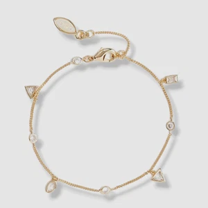$85 Mignonne Gavigan Women's 14k White Gold Plated Infinity Crystal Bracelet - Picture 1 of 2