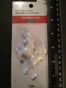 Ashland Tiny Treasures Christmas White Glitter Unicorn Craft Decoration C - Picture 1 of 5