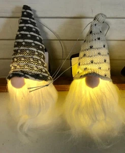2 NEW Light Up Gnome 6" Ornaments - Picture 1 of 2