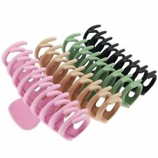 Tocess Big Nonslip Hair Claw Clips - Pink/Khaki/Green/Black, Pack of 4