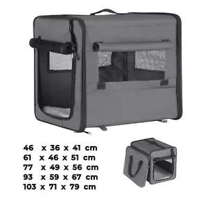 faltbar Hundebox Auto Transportbox Hundetransportbox Katzenbox Oxford Grau S/M/L - Bild 1 von 13