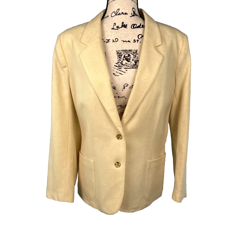 Blazer para mujer Haberdashery Collection By Personal lana amarillo mantequilla talla 16 preparación Foto 1 de 4