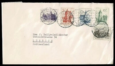 SG38 NETHERLANDS 1951 Cover with summer charity issue  - castles attached - Image 1 of 2