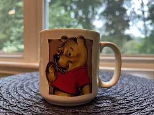 Disney Winnie The Pooh White Coffee Mug Cup Pink Inside 12 oz Made in Thailand - Picture 1 of 10