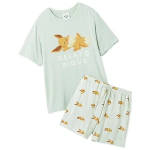 gelato pique Pokemon Sleep Cool Touch Print T-shirt & Shorts Set Eevee Japan New - Picture 1 of 2