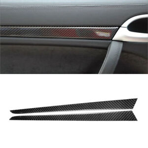2Pcs Carbon Fiber Rear Door Panel Cover Trim For Porsche Cayenne Sport 2003-2010