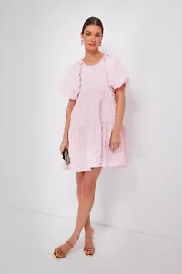 Hyacinth House Diamond Textured Tiered Mini Dress Short Sleeve S - Picture 1 of 11