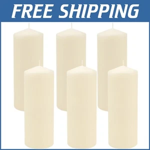 Versatile 80-Hour Unscented Pillar Candles - 3x8 Ivory, Ideal for All Occasions - Picture 1 of 11