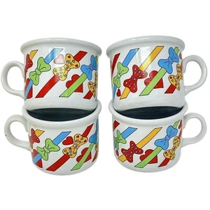 Hearts and Bows Coffee Mug Set Made in Italy IPA Porcellane - Picture 1 of 12