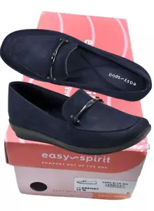 Easy Spirit Arena2 Textile Upper Dark Blue Women's Loafer Flat Slip On- Size 10W - Picture 1 of 8