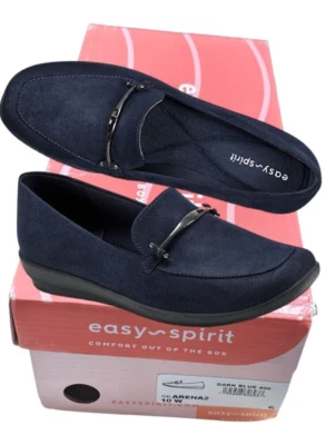 Mocasín plano sin cordones Easy Spirit Arena2 textil superior azul oscuro para mujer - talla 10W Foto 1 de 4