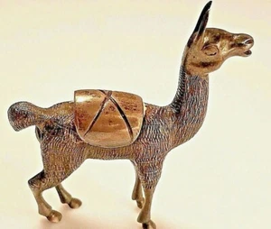 Escultura detallada de llama de alpaca de plata esterlina sólida de 2 1/2 pulgadas pesada 36 gramos - Imagen 1 de 5