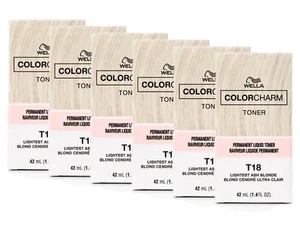 Wella Color Charm Permanent Liquid Toner - T18 Lightest Ash Blonde ( pack of 6) - Picture 1 of 1