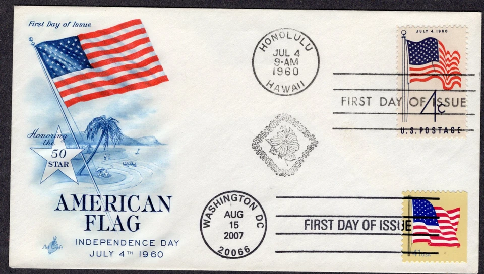 2007/1960 41c Flag Definitive BP Single - Artcraft DUAL FDC MZ856 - Image 1 of 1