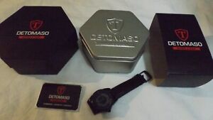 MENS DETOMASO BLACK BUSINESS PUNK DT-YG105 WATCH IN BOX WITH INSTRUCTIONS