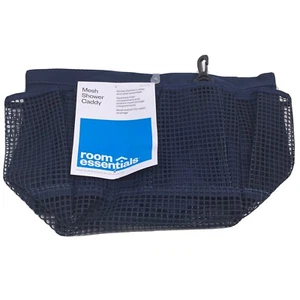 Shower Caddy Mesh Tote Bag Dorm College Spacious Handle Essentials Navy Blue Bag - Picture 1 of 8