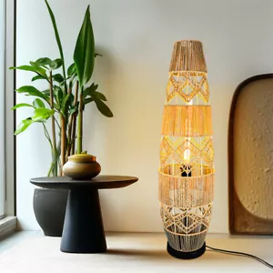 Stehleuchte Natur Bodenlampe Wohnzimmer inkl. Licht Boho Standlampe Stehlampe - Bild 1 von 10