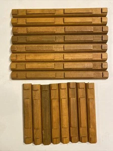 Lot 16 Vintage Lincoln Logs 3 Kerben 7 1/2" lang, 2 Kerben 4 1/2" flache Stämme - Bild 1 von 2