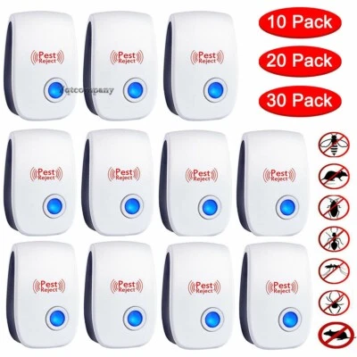 Lot Ultrasonic Pest Reject Home Control Electronic Repellent Rat Mice Repeller - Image 1 of 4