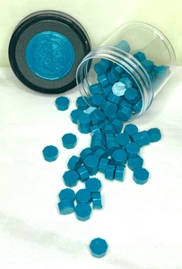 Cuentas de cera de sellado azul Bermuda de 100 unidades - Imagen 1 de 3