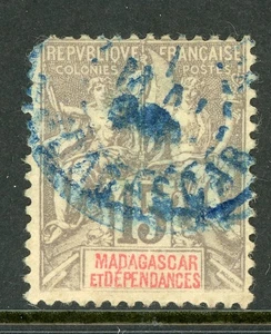 Französische Kolonien 1901 Madagaskar 15¢ grau Scott #36 VFU I262 - Bild 1 von 6