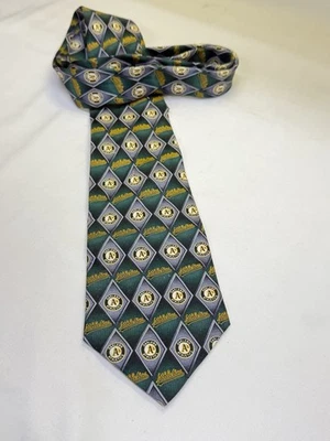 Oakland A's Athletics MLB Baseball Logo Neck Tie Licensed Eagle Neckwear Silk - Image 1 of 4