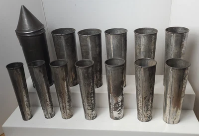 Antigua lata vintage Francia anidación vegetales cortadores finales de 1800 bonita Foto 1 de 4