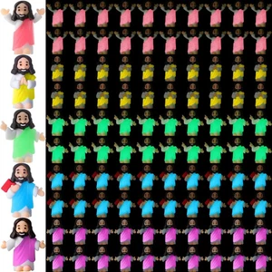 100 Piezas Estatuilla del Pequeño Jesús a Granel Brilla en la Oscuridad Figuras de Jesús para Ocultar y... - Imagen 1 de 7