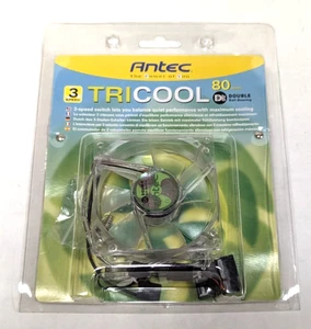 ANTEC TRICOOL 80 DBB 3 Speed Cooling Fan 80mm Double Ball Bearing NOS - Picture 1 of 6