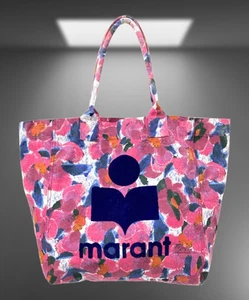 Isabel Marant Tote Bag Pink Allover Muster Damen Frauen Freizeit Baumwolle Logo - Bild 1 von 7