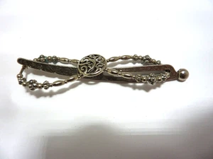 Art Deco style METAL HAIR CLIP SILVER TONE VINTAGE - Picture 1 of 4