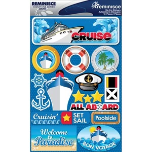 Paquete de 3 pegatinas dimensionales serie Reminisce Signature 4,5"X6"-Crucero - RSD-2- - Imagen 1 de 1