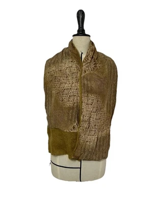 "Bufanda SALDARINI en capas unisex mezcla de seda en marrón 61""/11"" M. en Italia excelente estado" Foto 1 de 4