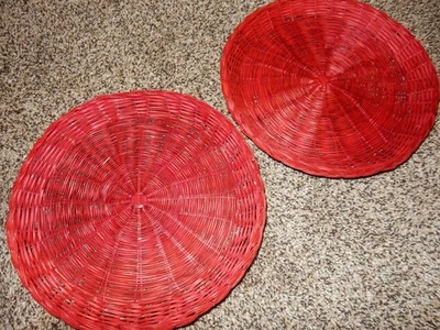 2, 10» винтажный красный плетеный ротанг бумажные тарелки держатели поддерживает - Изображение 1 из 4