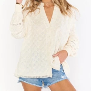 Show Me Your MuMu Journey Oversized Tunic Top in Midsummer Ivory Size XL - Picture 1 of 9