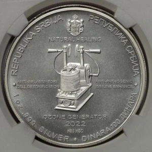 2022 NGC MS69 Reverse Of 2 Silver Planchets Struck Together Serbia S100D Error - Picture 1 of 5